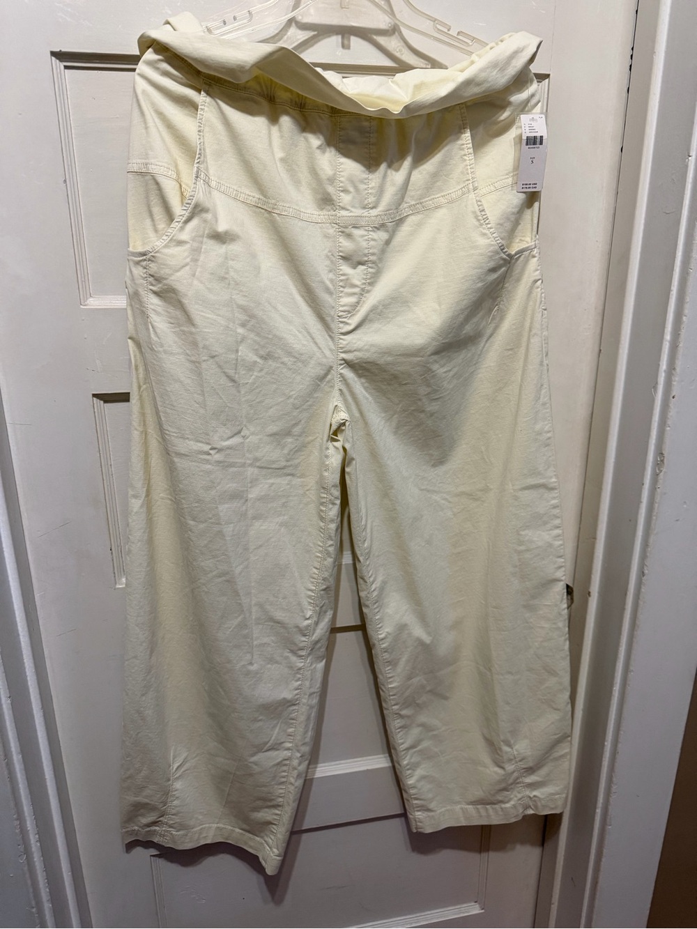 NWT ANTHROPOLOGIE Pilcro Cream Paper Bag High-Waist Bowed Leg Pants $158 NEW - Picture 6 of 11